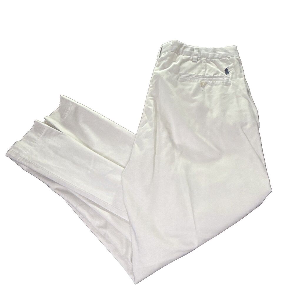Polo Ralph Lauren Chino Suffield Pant Mens 38x30 Khaki 100% Cotton Preppy Pants